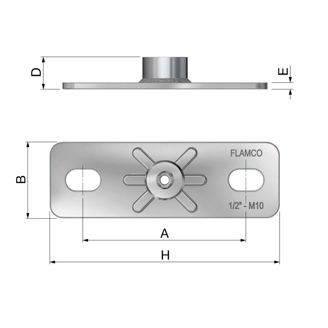 Mynd af Fótstykki m/Ró M 10 - 80x30mm