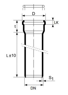 Mynd af  Ultra dB Rör DN50 x 500mm