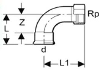 Mynd af Press Múffu-Hné Galvaniserað 12mm x 3/8"