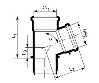 Mynd af  Ultra dB Grein DN75x75 - 45°