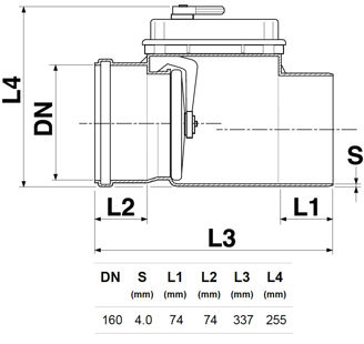 Mynd af PVC Einstefnuloki 160mm