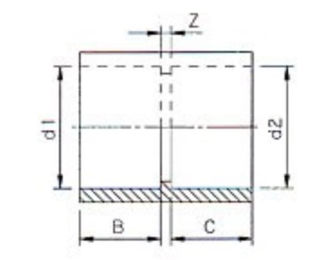 Mynd af PVC Lím Múffa 50mm - 1 1/2"
