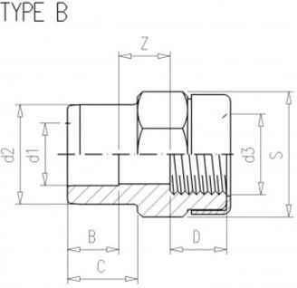 Mynd af PVC Lím Nippil Múffutengi m/Styrkingu 32 x     3/4" 