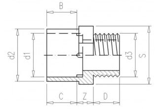 Mynd af PVC Lím Nippil-Nippiltengi 32mm x    1"