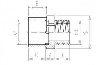 Mynd af PVC Lím Múffu-Nippil-Nippiltengi 2 1/2" x 2 1/2"