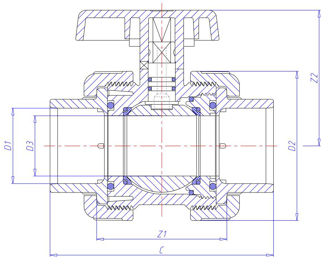 Mynd af PVC Lím Kúluloki m/2 unionum  32mm