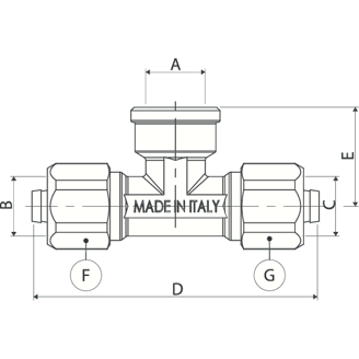 Mynd af Álpex Lauskóna Múffu-Té 16 x      1/2" x 16mm