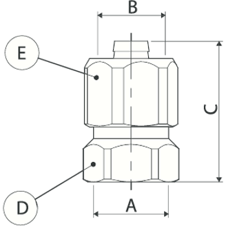 Mynd af Álpex Lauskóna Múffu-Tengi 20mm x     3/4"
