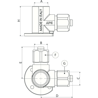 Mynd af Álpex Lauskóna Horn-Vegghné 16 x 16mm x      1/2"