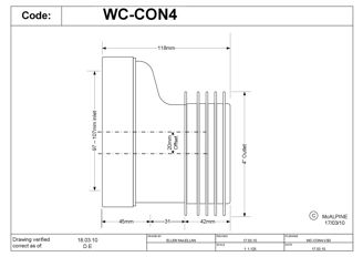 Mynd af WC Hólkur 4"/110mm - 20mm hjámiðja