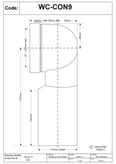 Mynd af WC Hólkur 110mm - 90° Beygja