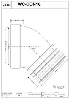 Mynd af WC Hólkur 110mm - 45° Beygja