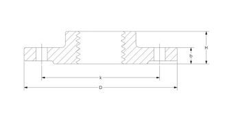 Mynd af Snittaður Flangs   1 1/4" Ryðfrír