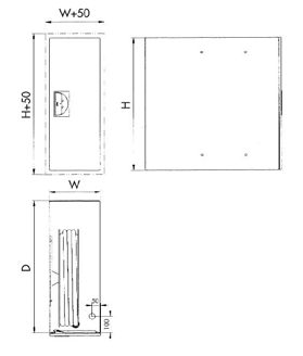 Mynd af Brunaslanga í ryðfríum skáp 25mm - 30m