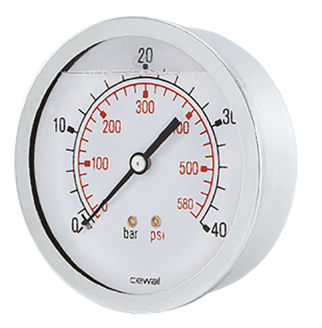 Mynd af Vökvafylltur þrýstimælir 10 bör - 63mm