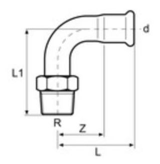 Mynd af Press Nippil-Hné Tengi Ryðfrítt 22mm x     3/4"
