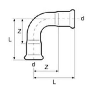 Mynd af Press Hné Ryðfrítt  76,1mm