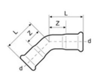 Mynd af Press Hálf-Hné Ryðfrítt  76,1mm