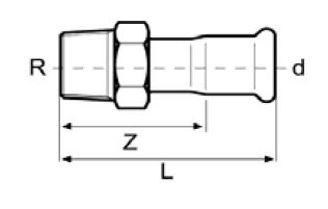 Mynd af Press Nippil-Tengi Ryðfrítt 28mm x 1 1/4"