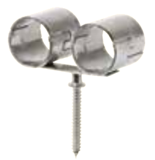 Mynd af Tvöföld ryðfrí rörafesting með skrúfu 18mm