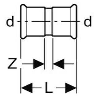 Mynd af Press Múffa Galvaniseruð 42mm