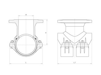Mynd af Borbaula með flangs DN 140/80