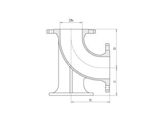 Mynd af Hné fótur DN 100