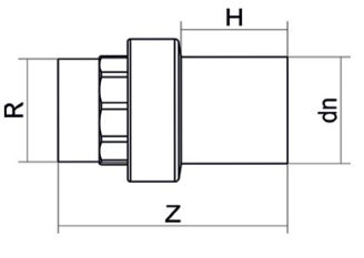 Mynd af Suðu nippiltengi DN 50/1 1/2" - SDR 11