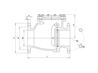 Mynd af Flangs EinstefnuLoki DN 125