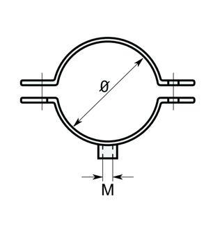 Mynd af Ryðfrí rörfesting án gúmmís     1"