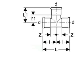 Mynd af Press Té Galvaniserað 15 x 15 x 15 mm
