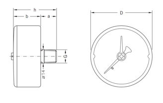 Mynd af Þrýstimælir 10 bör - 63mm