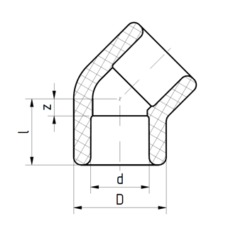 Mynd af PP-R FS Hálfhné 50mm
