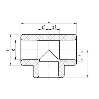 Mynd af PP-R FS Té 32mm