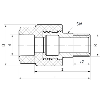 Mynd af PP-R FS Nippiltengi 25mm x 3/4"