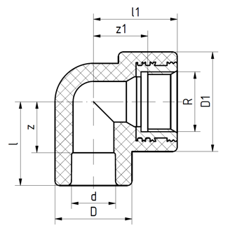 Mynd af PP-R FS Múffuhné 32mm x 1"