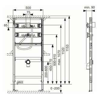 Mynd af TECE kassi fyrir þvagskál