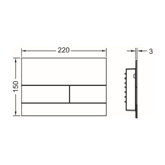 Mynd af TECEsquare II hnappur tvöf. Burstað stál