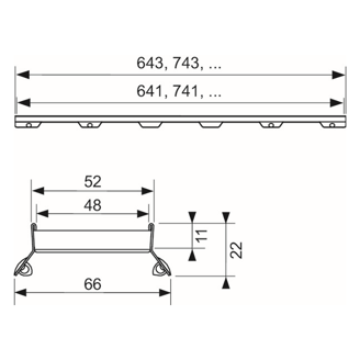 Mynd af TECE niðurfallsrist Plate II  90cm