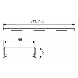 Mynd af TECE niðurfallsrist Basic 100cm