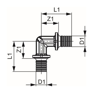 Mynd af TECE Hné 90° 32x32 mm 