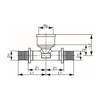 Mynd af TECE Múffuté 32mm x 1" x 32mm