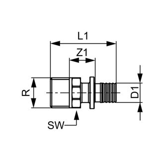 Mynd af TECE Nippiltengi 40mm x 1 1/4"