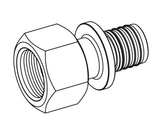 Mynd af TECE múffutengi 16 mm x 1/2"