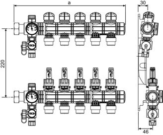 Mynd af TECE SLQ Kista 3+3 með flæðiglasi