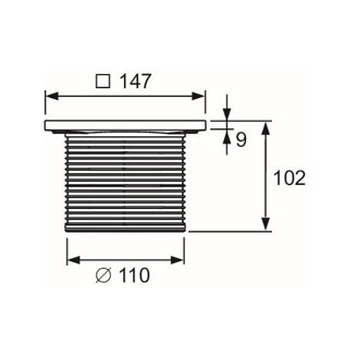 Mynd af TECE Drainpoint S Toppur á niðurfall 150mm 