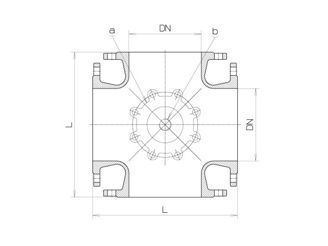 Mynd af Flangs Kross með úrtaki 250/100