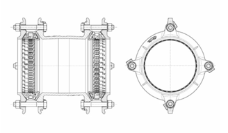Mynd af Synoflex Samtengi Hawle DN350 PN10