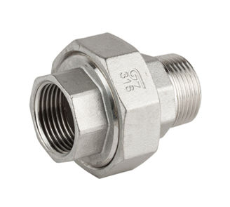 Mynd af Nippil-Union       3/8" Ryðfrír