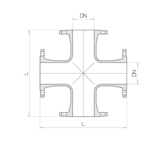 Mynd af Kross Samtenging Flangs DN100 L360 PN16 